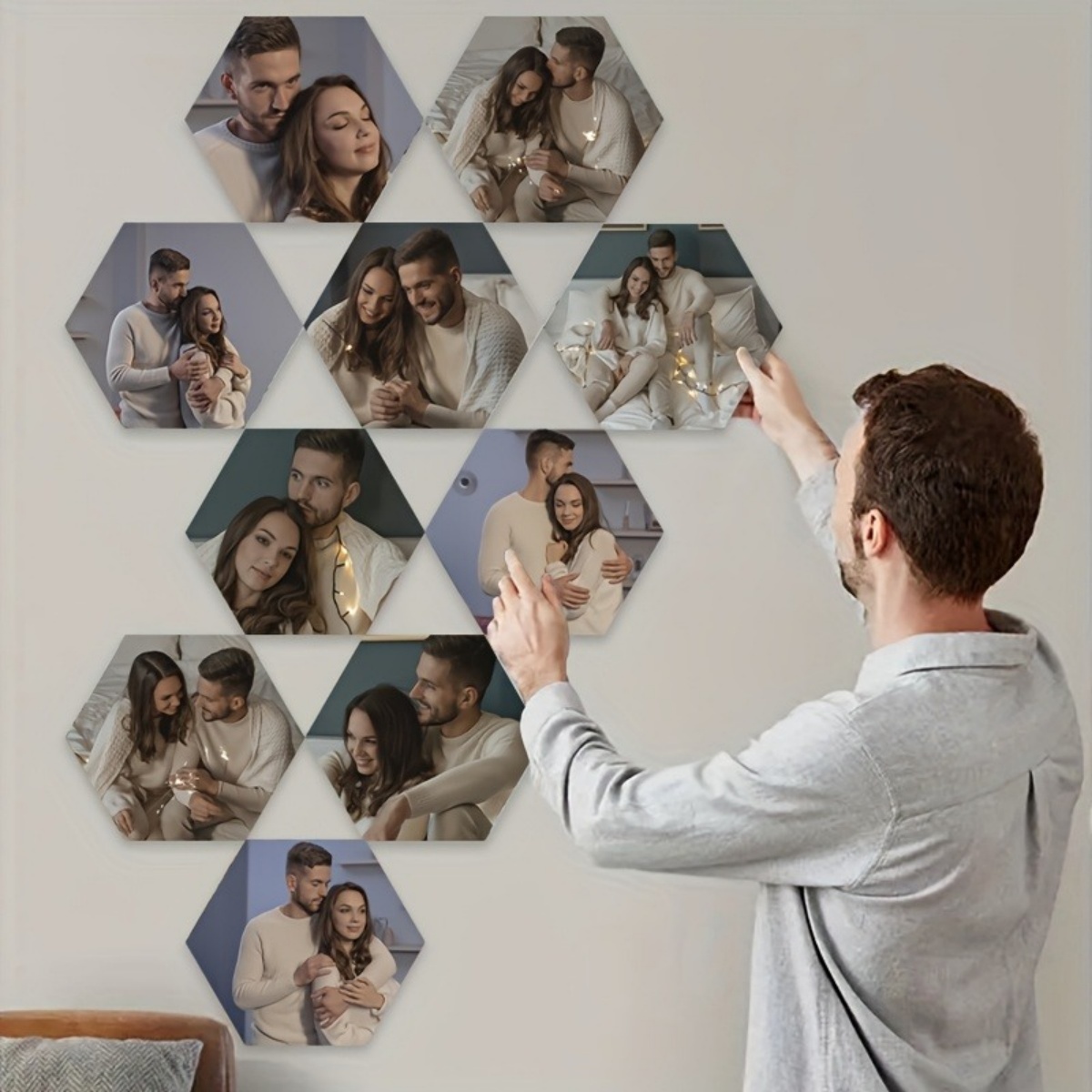 Eve Party - Individuelle Wanddekoration – Moderne sechseckige Fotodrucke.