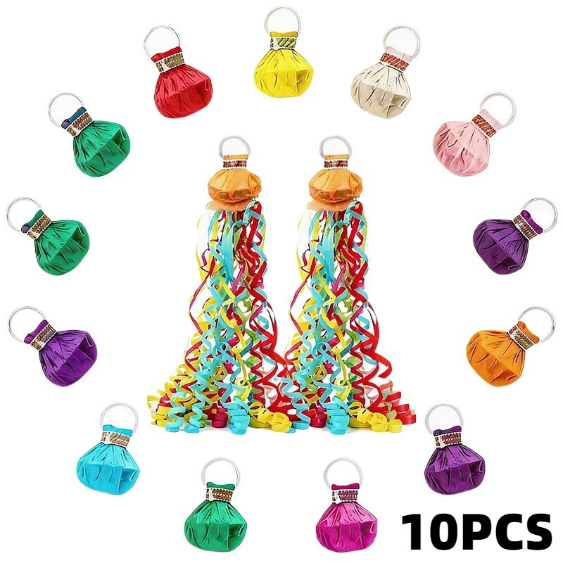 Confetti Cannon Tube - 10 Stück Bunte Handwurf-Konfetti-Popper, Streifenwurf-Popper, Papierknaller