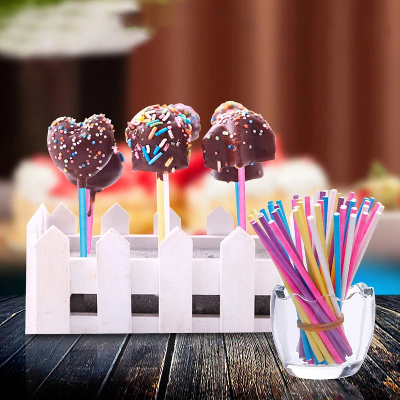Paper Straw Color - 100 Teile/los Papier Lutscher Sticks Candy