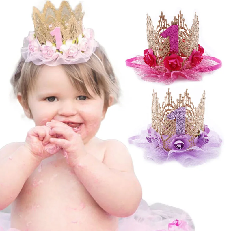 Party Hat Cone - 1. Geburtstag Krone Hut Blume Prinzessin