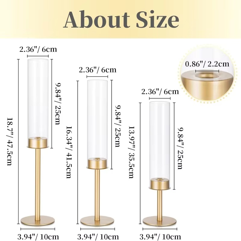 Goldene Hurricane-Kerzenhalter – Centerpiece Stick Bewertung und Preis